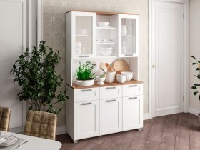 Буфет Катерини (дуб бельмунд/белое дерево) в Комарье - komare.mebel-nsk.ru | фото
