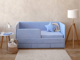 Диван-кровать Happy (васильковый) в Комарье - komare.mebel-nsk.ru | фото