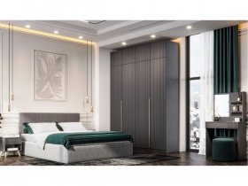 Гардеробная Эккервуд (графит) в Комарье - komare.mebel-nsk.ru | фото