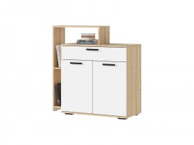 Комод 1000 КМ-01 Санса (дуб сонома/белый) в Комарье - komare.mebel-nsk.ru | фото