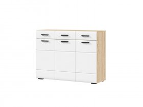 Комод 1200 КМ-01 Либерти (дуб сонома/белый глянец) в Комарье - komare.mebel-nsk.ru | фото