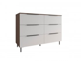 Комод 1300 Роза (орех франклин карамельный/бежевый скин) в Комарье - komare.mebel-nsk.ru | фото