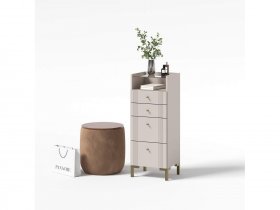 Комод 4 ящика КМ2 Одетта (дуб эндгрей/меланж) в Комарье - komare.mebel-nsk.ru | фото