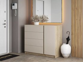 Комод Бостон  КМ-001 (дуб крафт серый/кашемир) в Комарье - komare.mebel-nsk.ru | фото