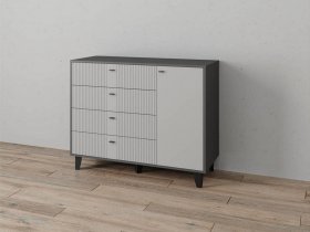 Комод «Катрин-13» (графит/светло-серый) в Комарье - komare.mebel-nsk.ru | фото