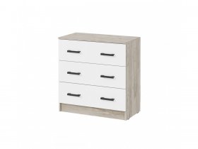 Комод КМ-02 Ронда (дуб крафт серый/дуб крафт белый) в Комарье - komare.mebel-nsk.ru | фото