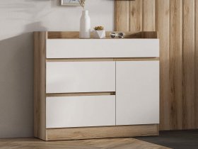 Комод с дверкой Брауни (дуб делано/белый) в Комарье - komare.mebel-nsk.ru | фото