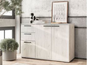 Комод Стандарт-3 NEW (дуб крафт белый) в Комарье - komare.mebel-nsk.ru | фото