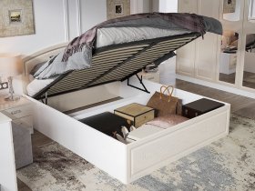 Кровать двуспальная 1,6 м Венеция КРМП-160 с подъемным механизмом в Комарье - komare.mebel-nsk.ru | фото