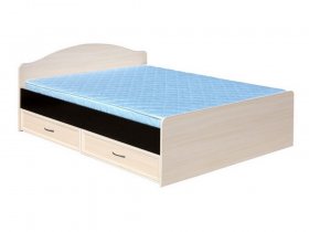 Кровать  двуспальная с ящиками 1,6м-1 (круглая спинка) в Комарье - komare.mebel-nsk.ru | фото