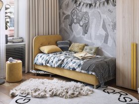 Кровать односпальная Лео 0,9 м в Комарье - komare.mebel-nsk.ru | фото