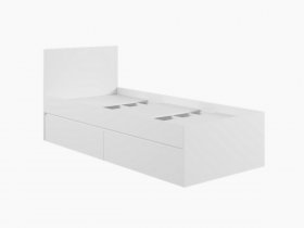 Кровать односпальная с ящиками 0,9м Мадера-М900 (белый) в Комарье - komare.mebel-nsk.ru | фото
