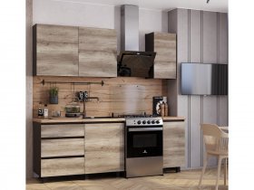 Кухонный гарнитур Энигма 1,6м (венге/дуб каньон) в Комарье - komare.mebel-nsk.ru | фото