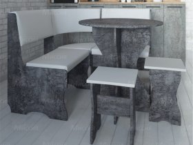 Кухонный уголок Лотос  (цемент темный к/з White) в Комарье - komare.mebel-nsk.ru | фото