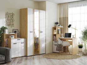 Модульная детская Санса (дуб сонома/белый) в Комарье - komare.mebel-nsk.ru | фото