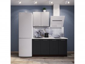 Модульная кухня Классика (белый глянец/черный) в Комарье - komare.mebel-nsk.ru | фото