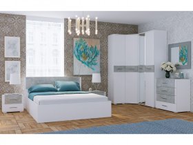 Модульная спальня Бьянка (белый/бетон) в Комарье - komare.mebel-nsk.ru | фото