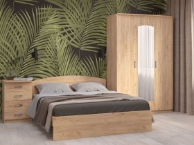 Модульная спальня Ирина (дуб крафт золотой) в Комарье - komare.mebel-nsk.ru | фото