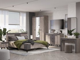 Модульная спальня Кассандра (дуб смоки/MF14) в Комарье - komare.mebel-nsk.ru | фото