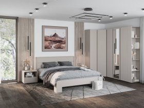 Модульная спальня Люмо (кашемир) в Комарье - komare.mebel-nsk.ru | фото