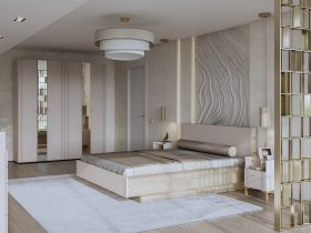 Модульная спальня Одетта (дуб эндгрей/меланж) в Комарье - komare.mebel-nsk.ru | фото