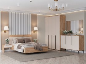Модульная спальня Сицилия (дуб альпийский/тефия) в Комарье - komare.mebel-nsk.ru | фото