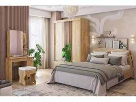 Модульная спальня Виктория-1 (дуб крафт золотой) в Комарье - komare.mebel-nsk.ru | фото