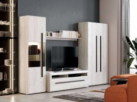 Модульная стенка Ницца (дуб витенберг) в Комарье - komare.mebel-nsk.ru | фото