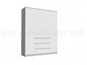 Шкаф 1600 с ящиками Челси (белый) в Комарье - komare.mebel-nsk.ru | фото