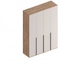 Шкаф 4-ств Сицилия (дуб альпийский/тефия) в Комарье - komare.mebel-nsk.ru | фото