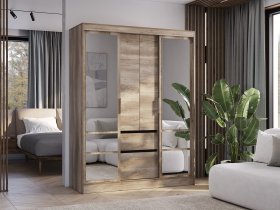 Шкаф-купе ШКК-06 Энигма (венге/дуб каньон) в Комарье - komare.mebel-nsk.ru | фото