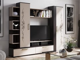 Стенка «Дакота» (венге/дуб молочный) в Комарье - komare.mebel-nsk.ru | фото