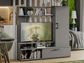 Стенка «Сиена» (графит серый) в Комарье - komare.mebel-nsk.ru | фото