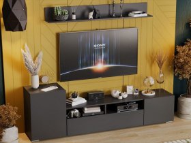 Стенка «Сильвия» (графит серый) в Комарье - komare.mebel-nsk.ru | фото