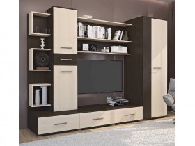 Стенка Верона (дуб венге/дуб молочный) в Комарье - komare.mebel-nsk.ru | фото