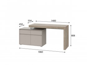Стол 22 J-КШ Этна (дуб эндгрей/кашемир) в Комарье - komare.mebel-nsk.ru | фото