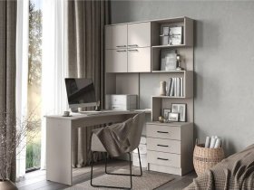 Стол компьютерный №1 Брауни левый (кашемир) в Комарье - komare.mebel-nsk.ru | фото