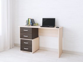 Стол письменный Сити-2 (венге/дуб молочный) в Комарье - komare.mebel-nsk.ru | фото