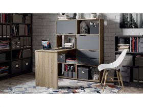 Стол письменный тип 7 (дуб сонома/графит серый) в Комарье - komare.mebel-nsk.ru | фото