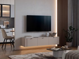 Тумба 2 Рич (кашемир/фрапучино матовый/черный) в Комарье - komare.mebel-nsk.ru | фото
