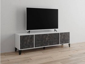 Тумба под ТВ Парус-10 (белый/мальта грей) в Комарье - komare.mebel-nsk.ru | фото