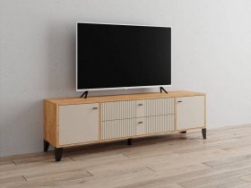 Тумба под ТВ Парус-10 (дуб крафт золотой/сантьяго софт) в Комарье - komare.mebel-nsk.ru | фото