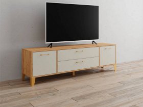Тумба под ТВ Парус-13 (дуб крафт золотой/кашемир) в Комарье - komare.mebel-nsk.ru | фото