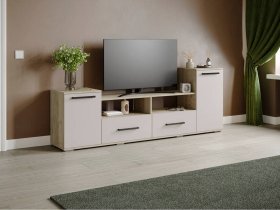 Тумба под ТВ Парус-2 (дуб крафт серый/кашемир) в Комарье - komare.mebel-nsk.ru | фото
