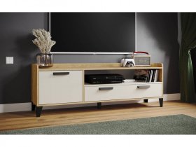 Тумба под ТВ Парус-8 (дуб крафт золотой/кашемир) в Комарье - komare.mebel-nsk.ru | фото
