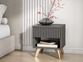 Тумба прикроватная Эккервуд (графит) в Комарье - komare.mebel-nsk.ru | фото